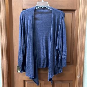 Linen lightweight cardigan. Tie front option. Size 3X. Indigo color. Nic+Zoe